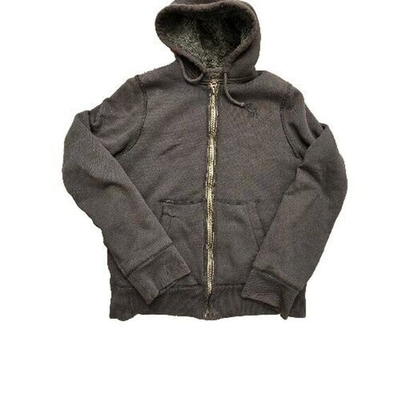 Vintage Ezra Fitch Y2K Distressed Medium Sherpa Lined Canvas Jacket Full Zip